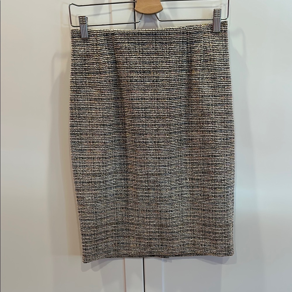 Elegant Black and White Tweed Skirt